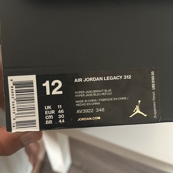 Nike Air Jordan Legacy 312 Hyper Jade/Bright Blue - Picture 7 of 8